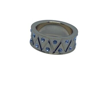 18k‎ Gold Plated Crystal Finger Ring Unisex Size 7